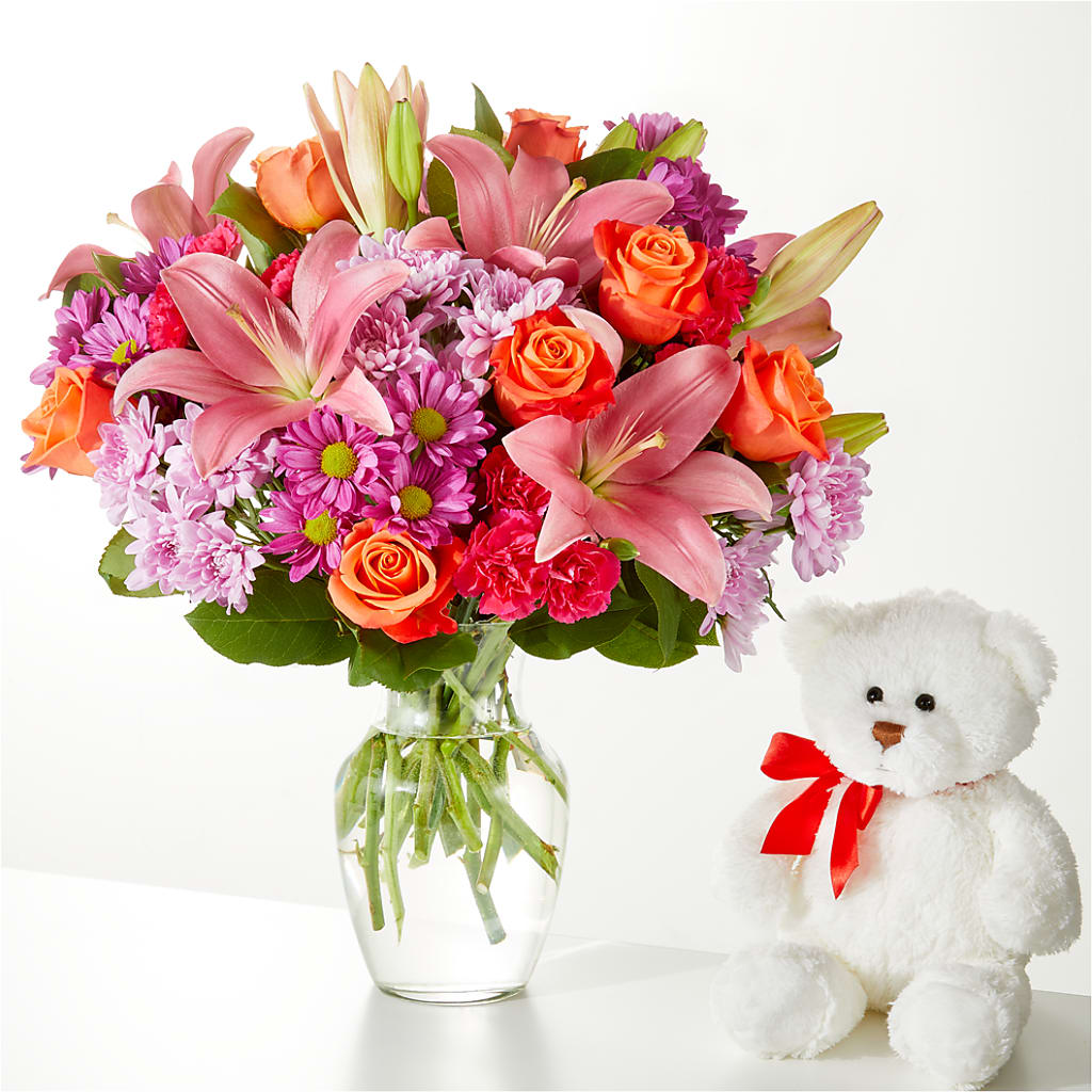 One and Only Bouquet and Bear Bundle – Flowers By Joann, Palm Bay FL
