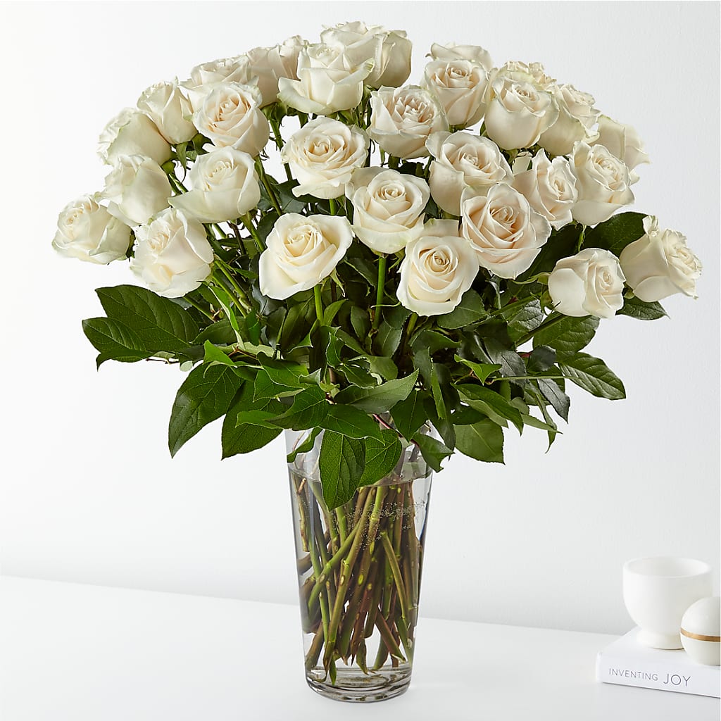 Long Stem White Rose Bouquet – Flowers By Joann, Palm Bay FL