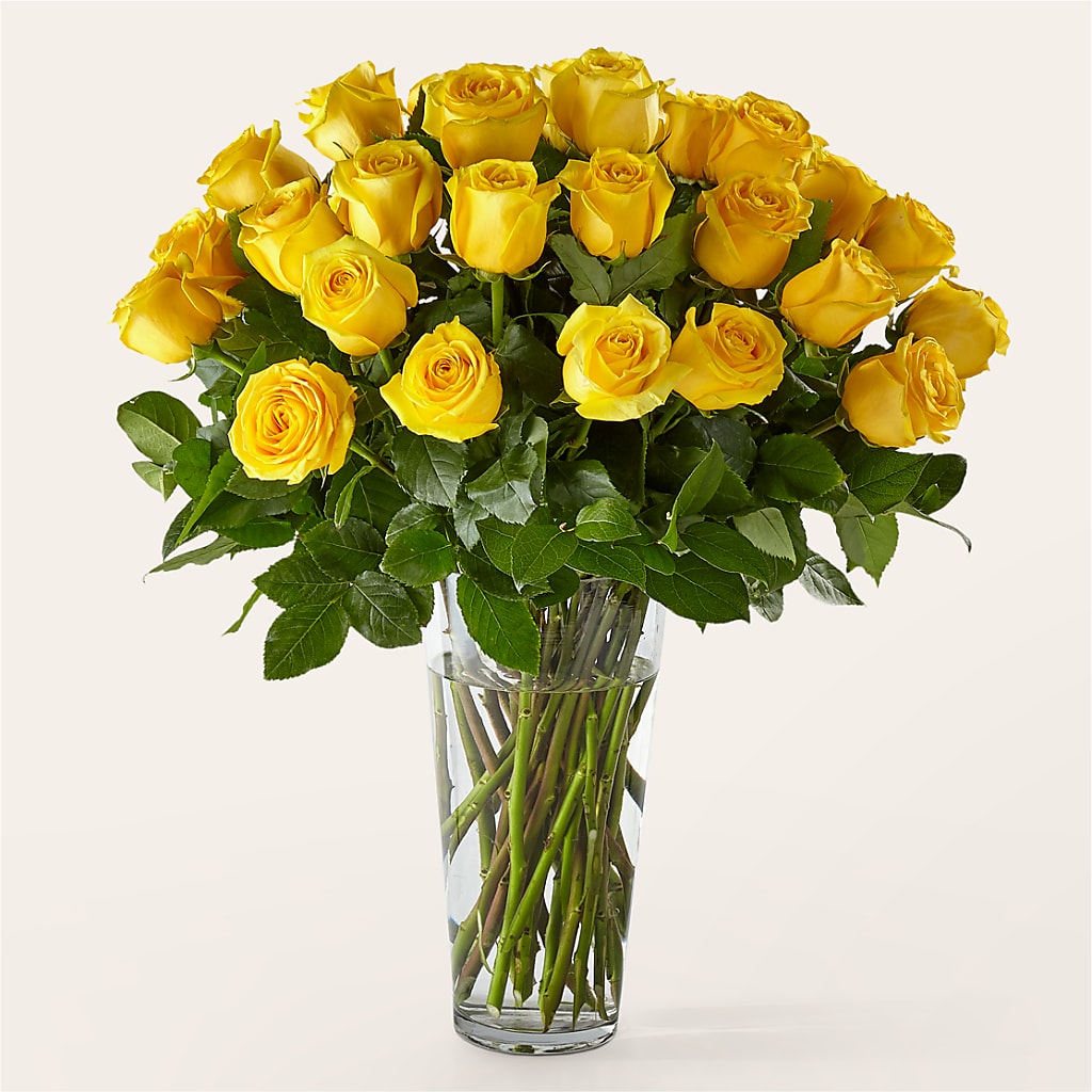Long Stem Yellow Rose Bouquet – Flowers By Joann, Palm Bay FL