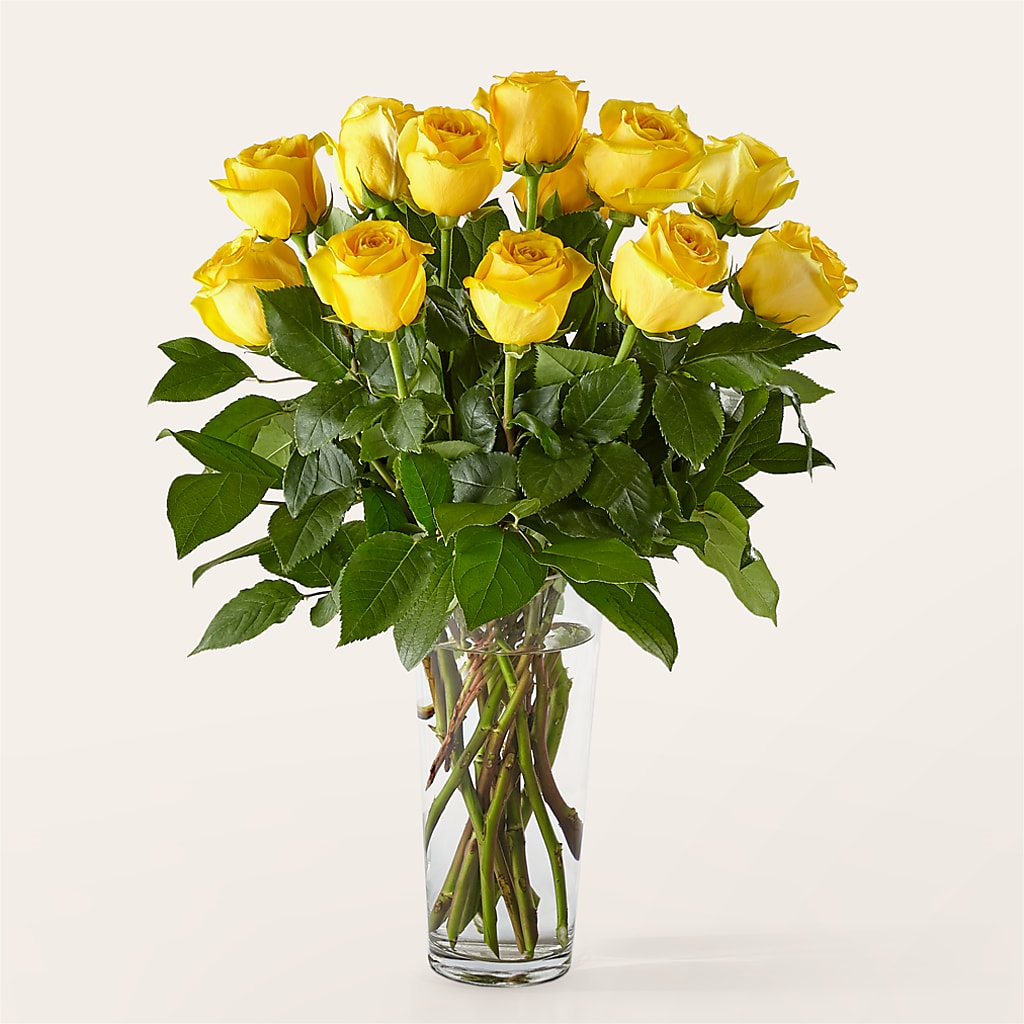 Long Stem Yellow Rose Bouquet – Flowers By Joann, Palm Bay FL