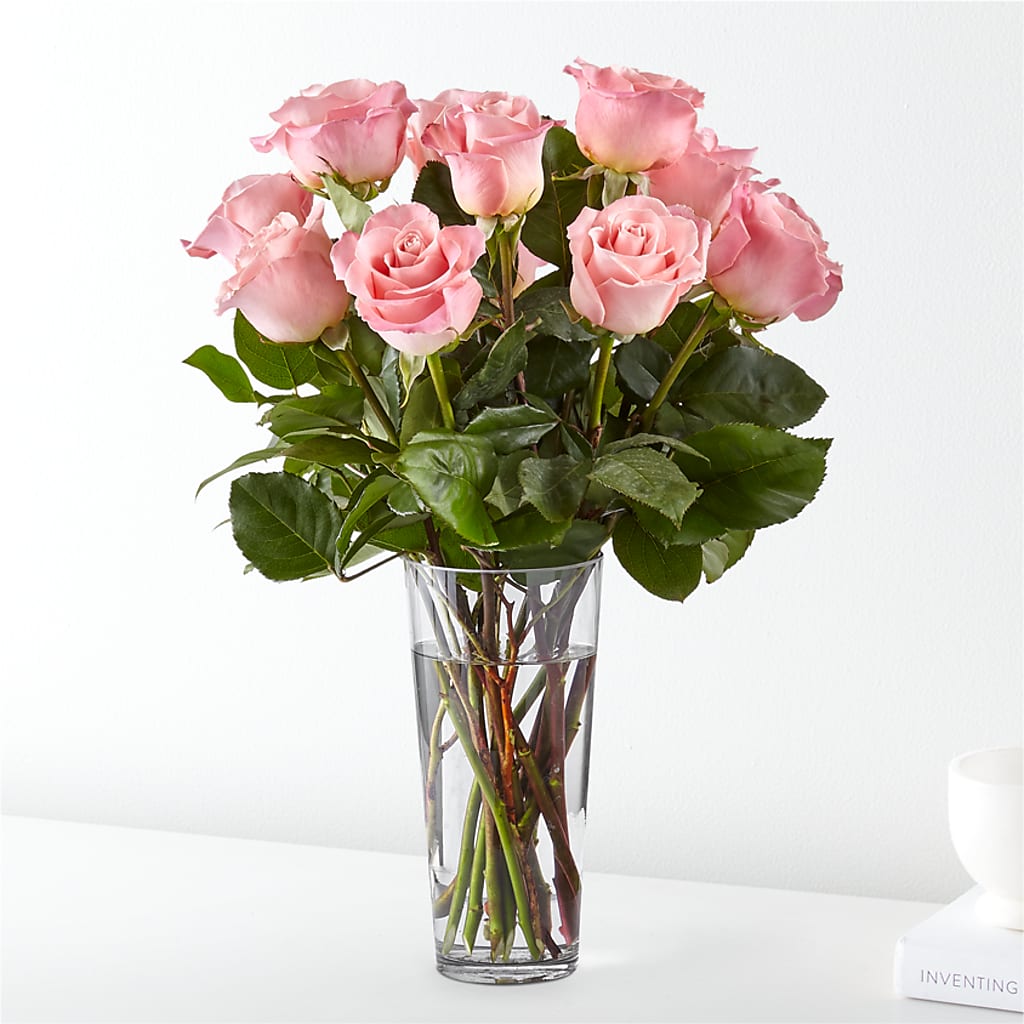 Long Stem Pink Rose Bouquet – Flowers By Joann, Palm Bay FL