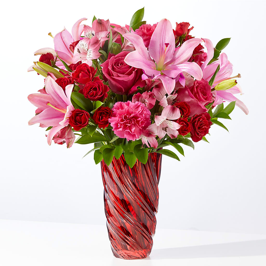 In Love Bouquet with Luxe Swirl Vase – Flowers By Joann, Palm Bay FL