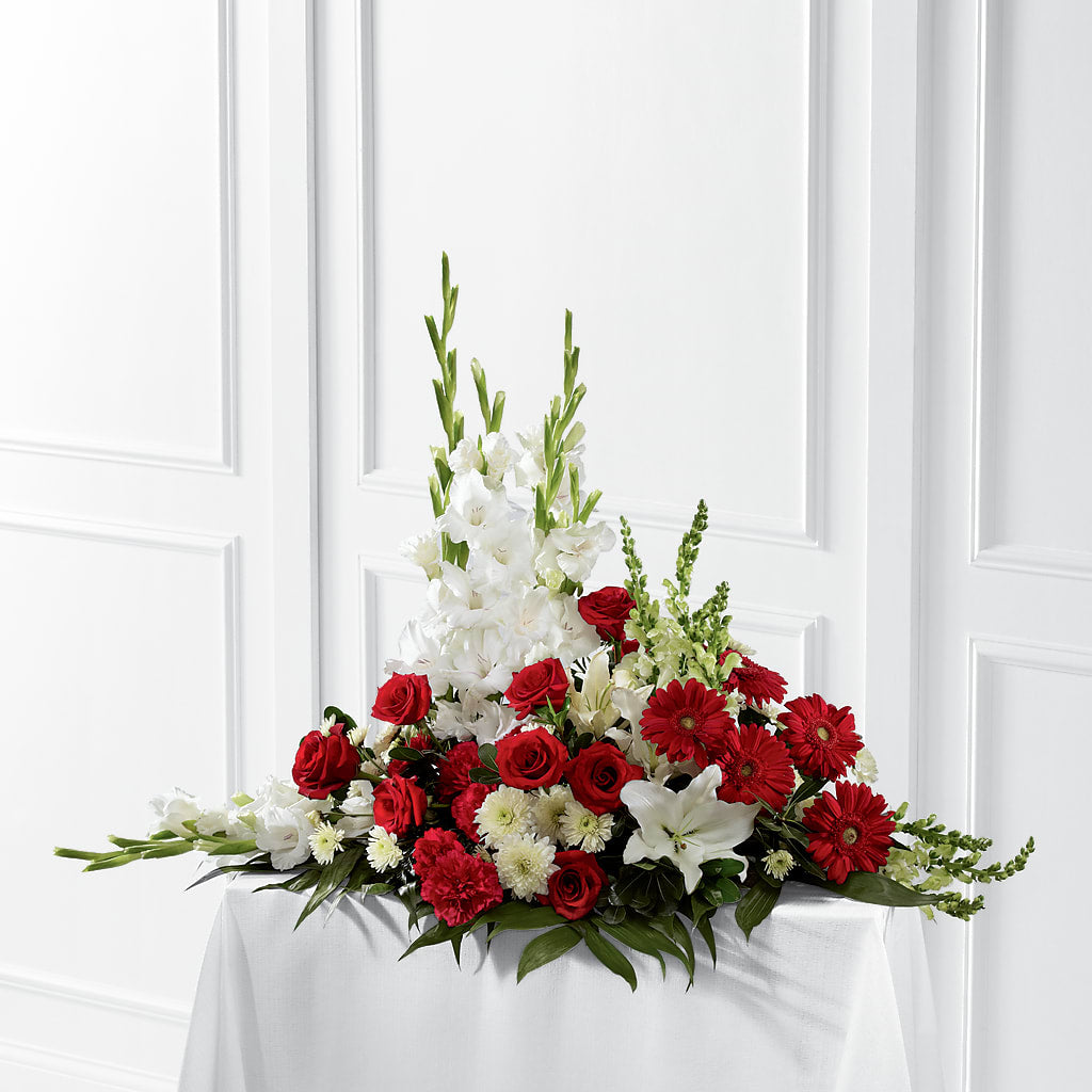 Crimson & White Arrangement – Flowers By Joann, Palm Bay FL