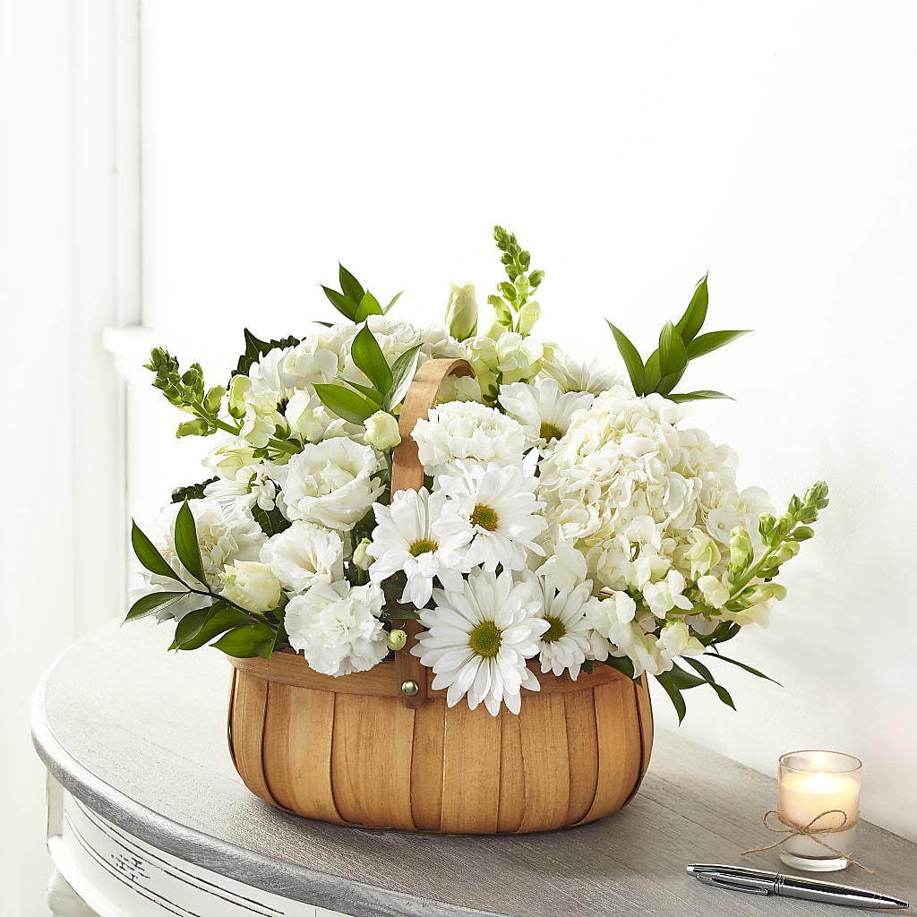 Pure Ivory Basket – Flowers By Joann, Palm Bay FL