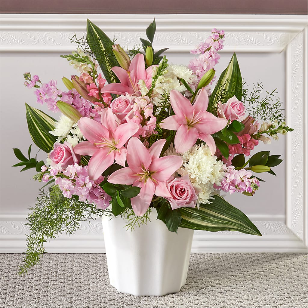Simply Serene Floor Basket – Flowers By Joann, Palm Bay FL