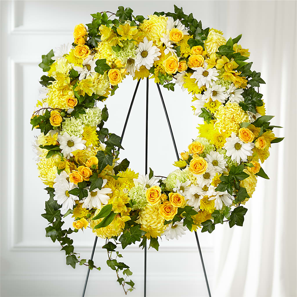 Golden Remembrance Wreath – Flowers By Joann, Palm Bay FL