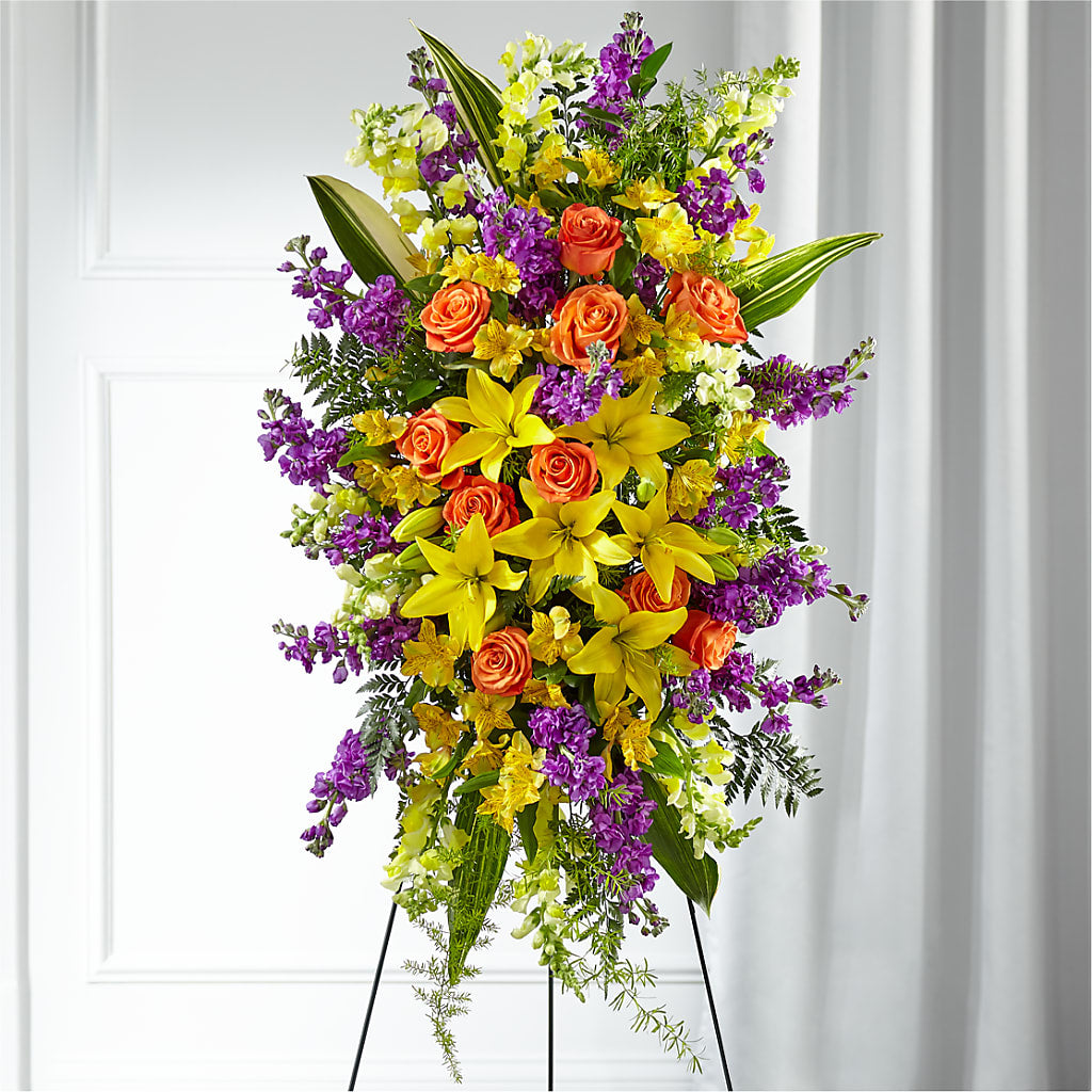 Thoughtful Prayers Standing Spray – Flowers By Joann, Palm Bay FL