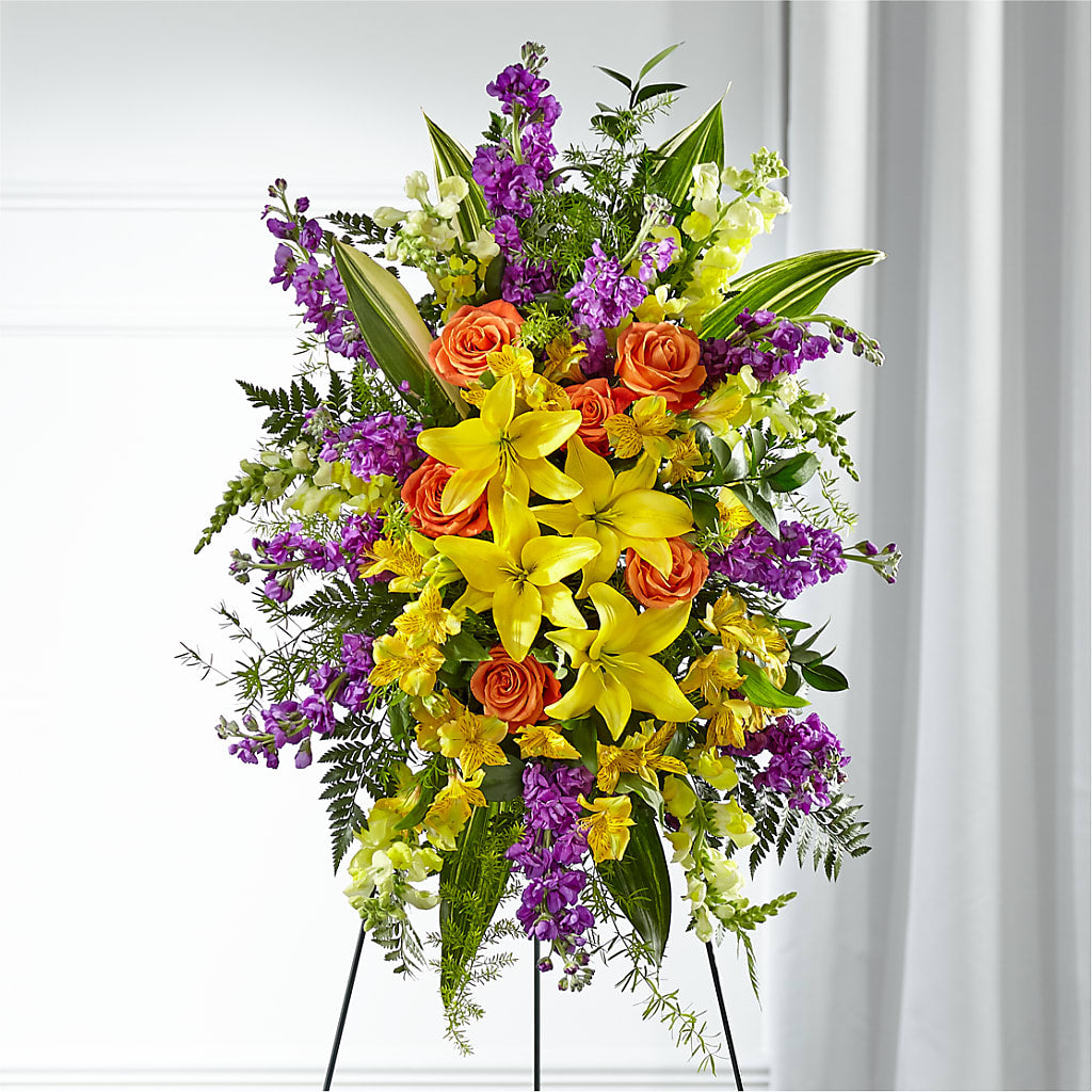 Thoughtful Prayers Standing Spray – Flowers By Joann, Palm Bay FL