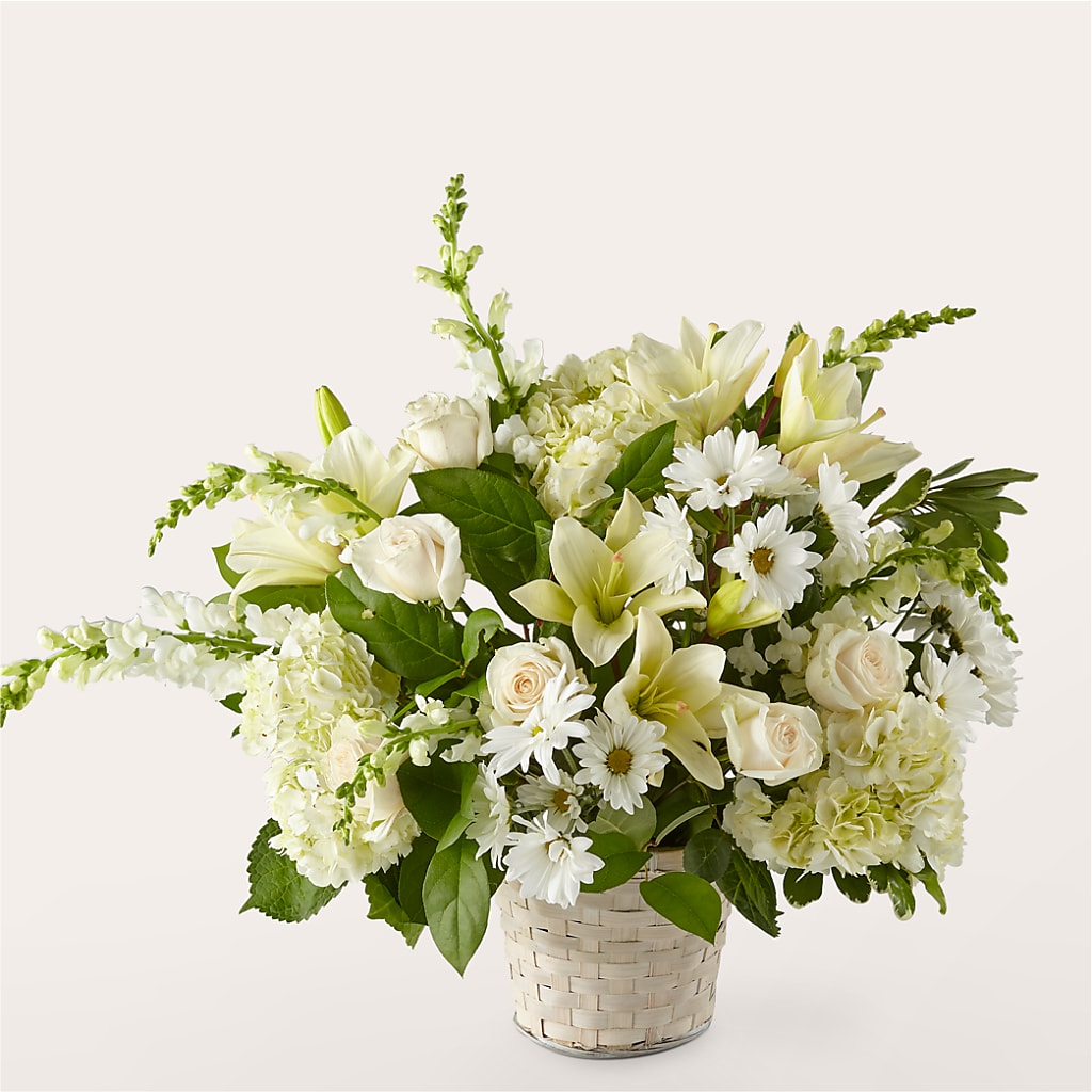 Ivory Elegance Floral Basket – Flowers By Joann, Palm Bay FL