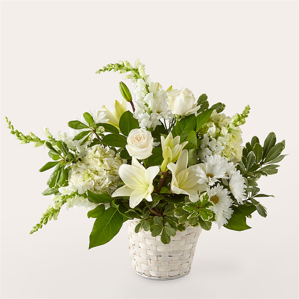 Ivory Elegance Floral Basket – Flowers By Joann, Palm Bay FL