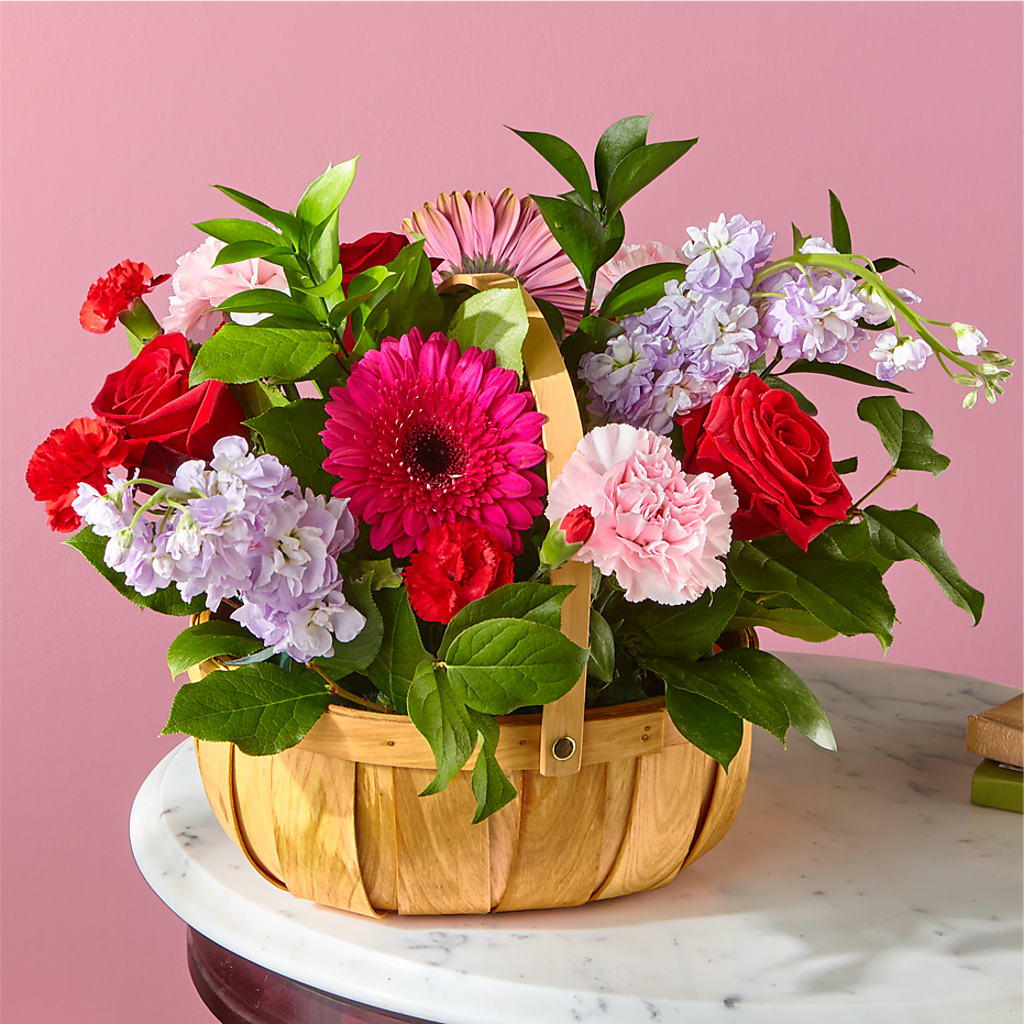 Pink Picnic Basket – Flowers By Joann, Palm Bay FL