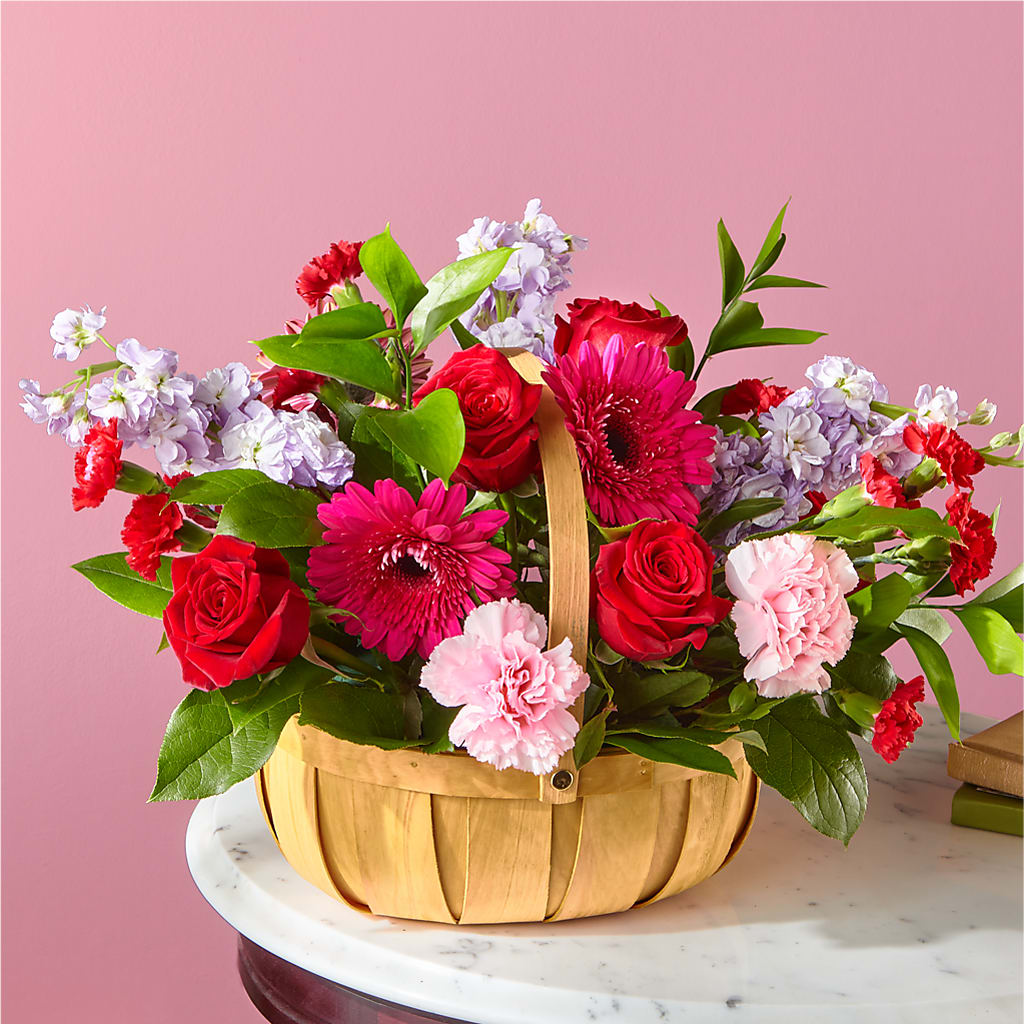 Pink Picnic Basket – Flowers By Joann, Palm Bay FL