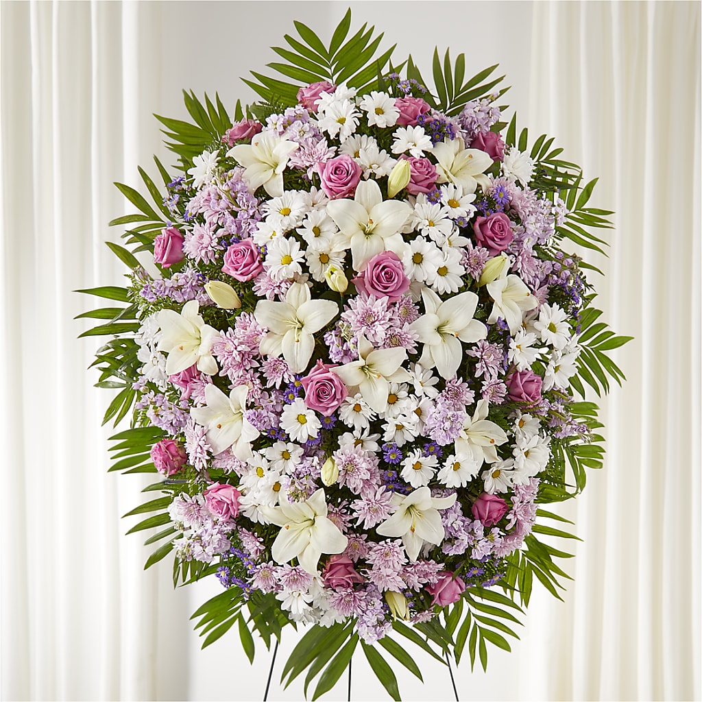 Surrounded by Love Standing Spray – Flowers By Joann, Palm Bay FL