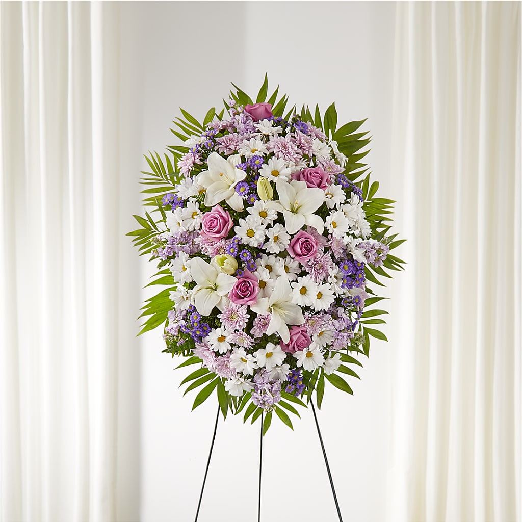 Surrounded by Love Standing Spray – Flowers By Joann, Palm Bay FL