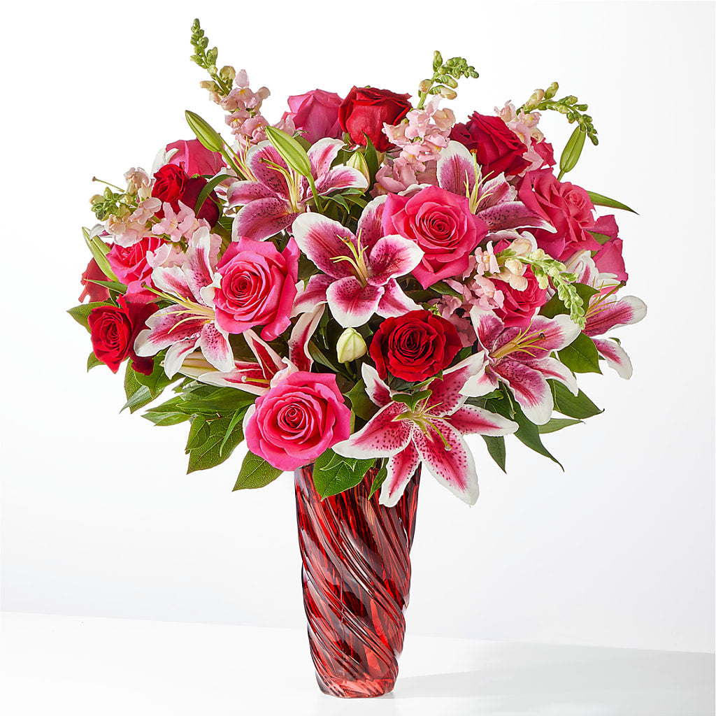 Always You Bouquet with Luxe Swirl Vase – Flowers By Joann, Palm Bay FL