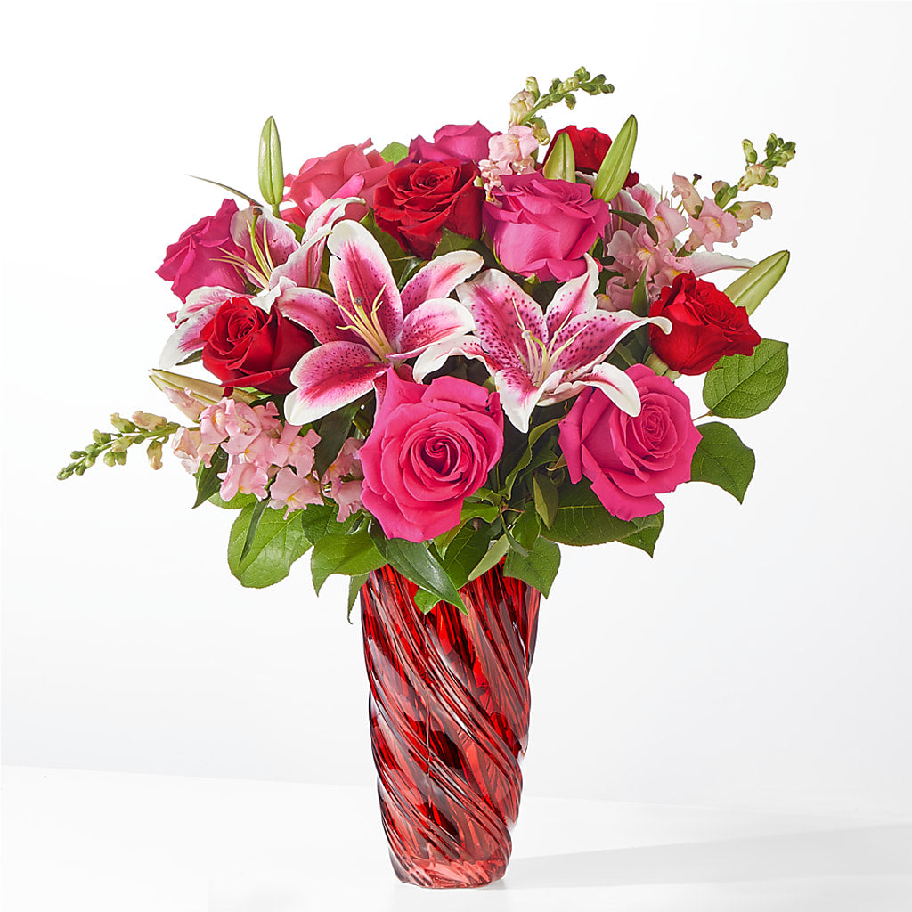 Always You Bouquet with Luxe Swirl Vase – Flowers By Joann, Palm Bay FL