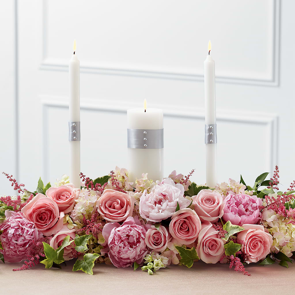 Worldwide Romance Unity Candle Arrangement – Flowers By Joann, Palm Bay FL