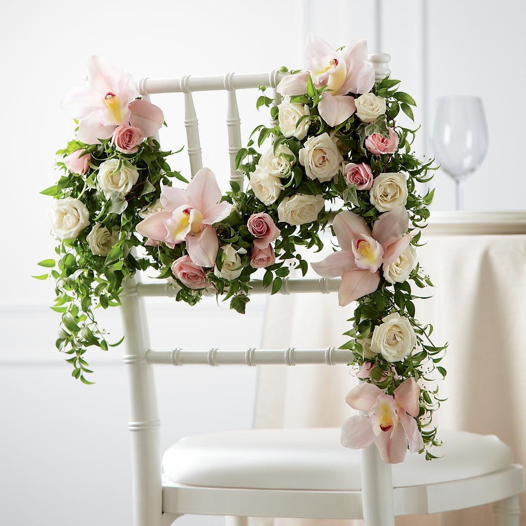 Orchid Rose Chair Décor – Flowers By Joann, Palm Bay FL