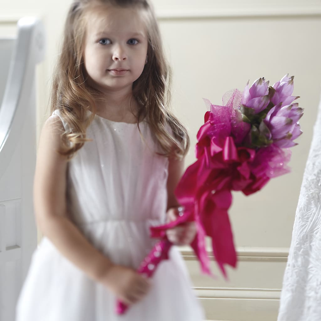 Sparkle Pink Flower Girl Bouquet – Flowers By Joann, Palm Bay FL