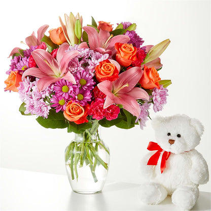 One and Only Bouquet and Bear Bundle –  Flowers By Joann, Palm Bay FL