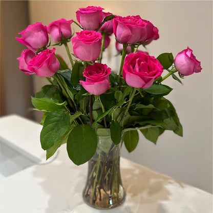 Long Stem Pink Rose Bouquet –  Flowers By Joann, Palm Bay FL