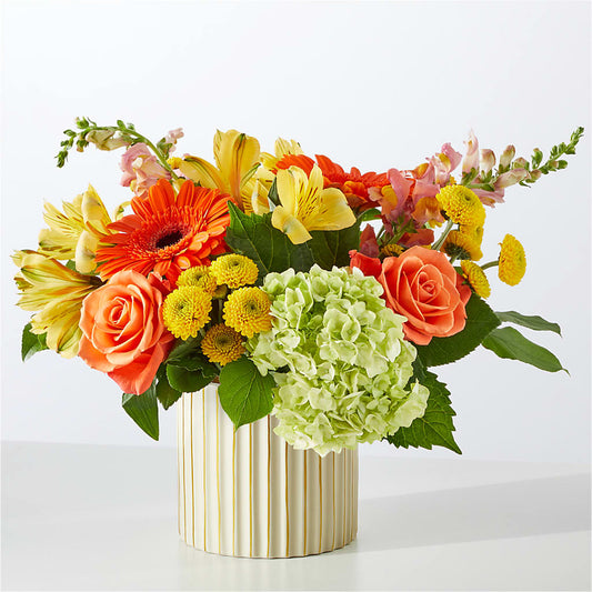 Autumn Sunshine Bouquet with Ivory Vase –  Flowers By Joann, Palm Bay FL