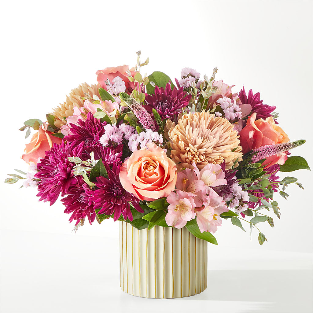 Berry Cobbler Bouquet with Ivory Vase –  Flowers By Joann, Palm Bay FL