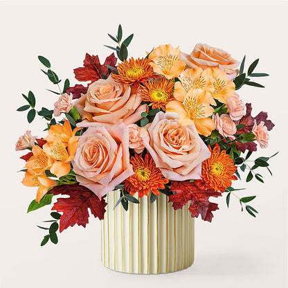 Spiced Latte Bouquet with Ivory Vase –  Flowers By Joann, Palm Bay FL