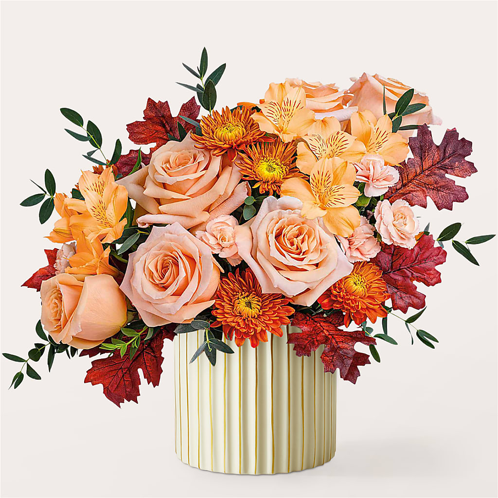 Spiced Latte Bouquet with Ivory Vase –  Flowers By Joann, Palm Bay FL