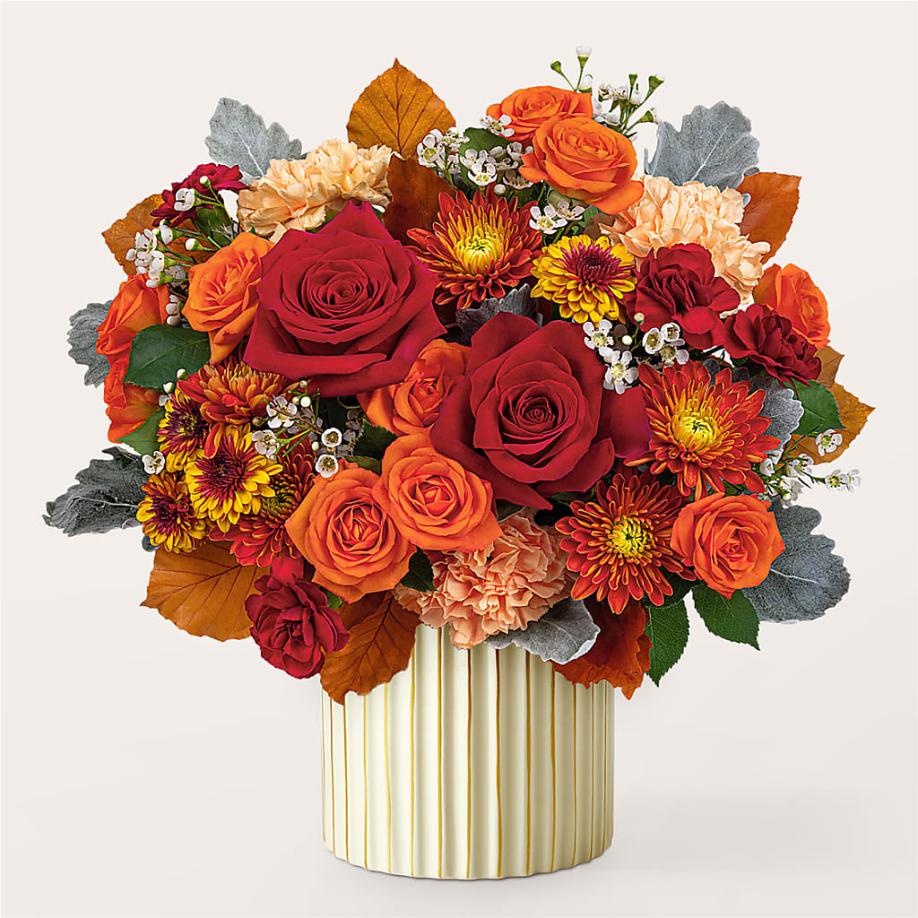 Merlot Bouquet with Ivory Vase –  Flowers By Joann, Palm Bay FL