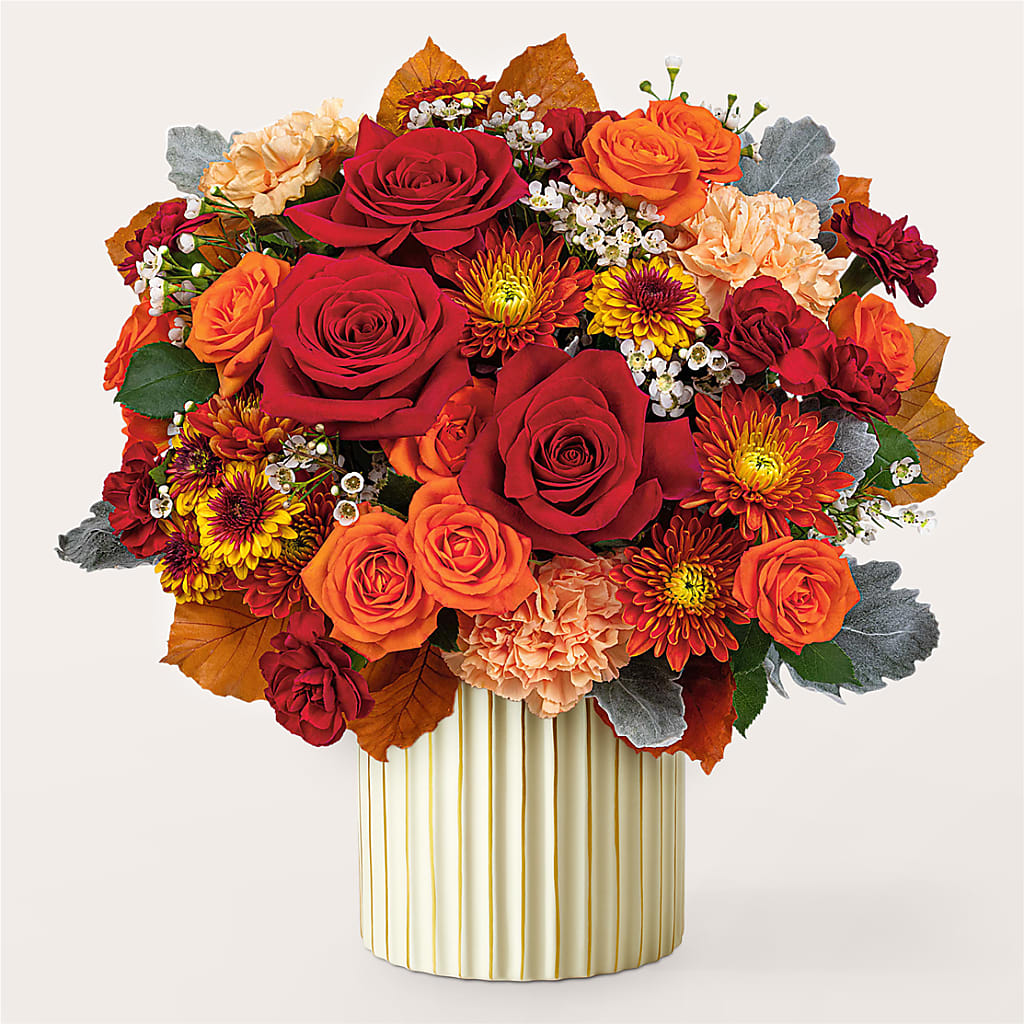 Merlot Bouquet with Ivory Vase –  Flowers By Joann, Palm Bay FL