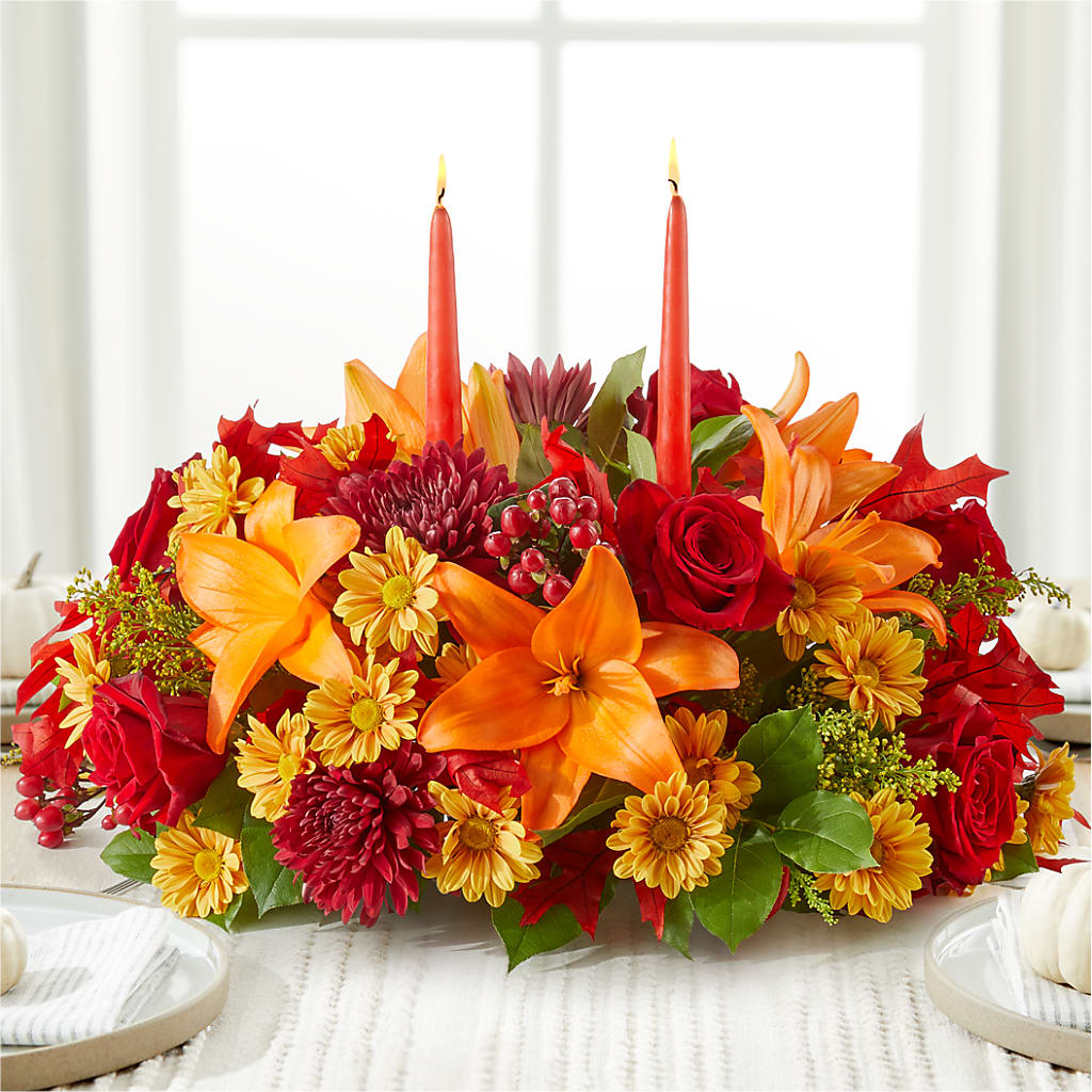 Autumn's Embrace Centerpiece –  Flowers By Joann, Palm Bay FL