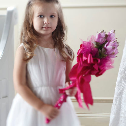 Sparkle Pink Flower Girl Bouquet –  Flowers By Joann, Palm Bay FL
